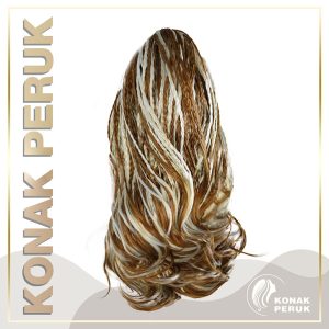 Örgülü Sentetik Tokalı Postiş - Röfleli Platin