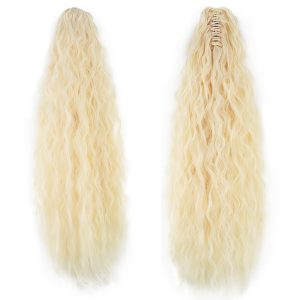 Tokalı Kabarık Dalgalı At Kuyruğu - Açık Platin