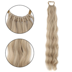 Lastik Tokalı At Kuyruğu Su Dalgalı - Kumral Beyaz Platin Röfle